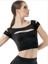 Load image into Gallery viewer, BOAT NECK CAP SLEEVE CROP TOP