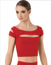 Load image into Gallery viewer, BOAT NECK CAP SLEEVE CROP TOP
