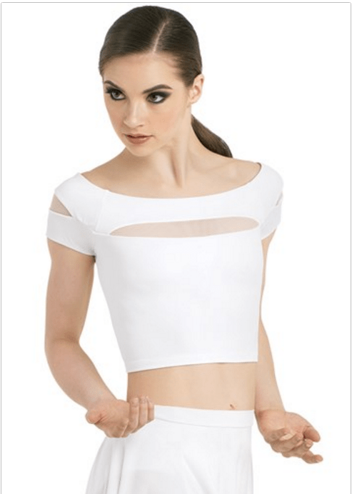 BOAT NECK CAP SLEEVE CROP TOP
