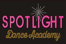 Load image into Gallery viewer, spotlight dance academy rhinestone logo
