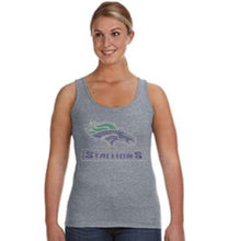 Load image into Gallery viewer, ANVIL GREY AND WHITE TANK TOPS – STALLIONS LOGO
